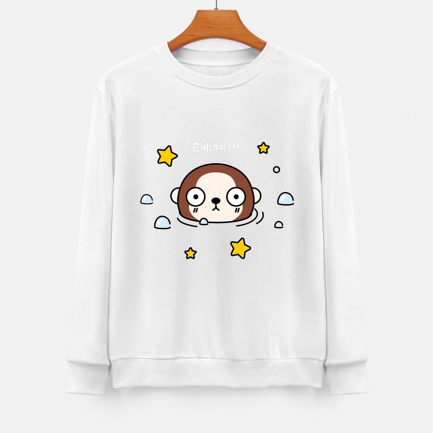 Front Patterned Long Sleeve TopLooseFit Minimal