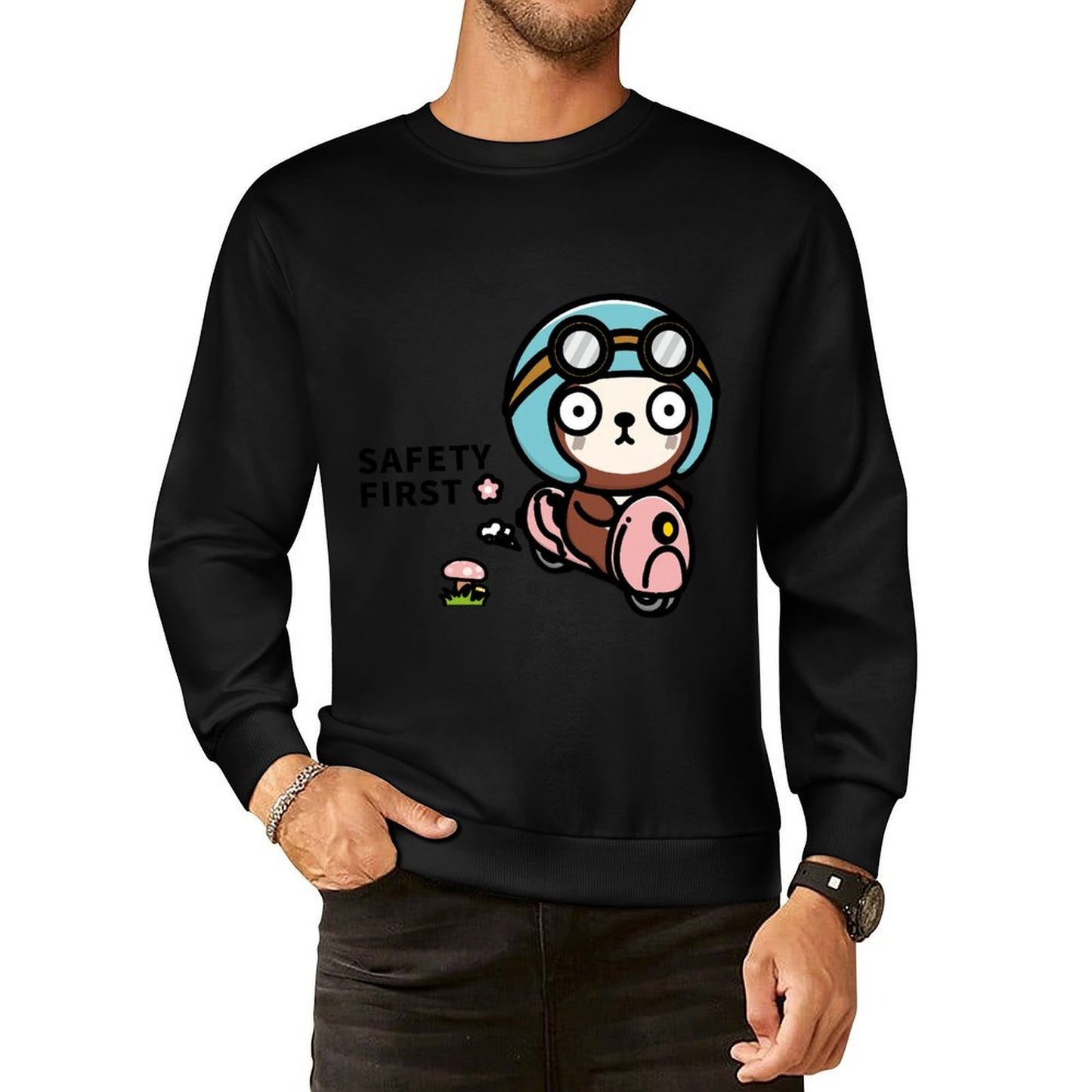 Front Patterned Long Sleeve TopBatch-Printed Midweight