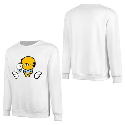 Front Patterned Long Sleeve TopSolid Heat-Transfer