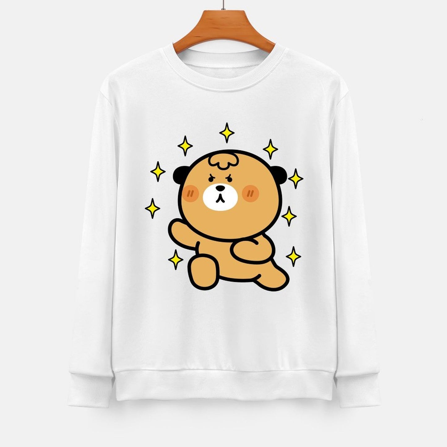 Front Patterned Long Sleeve TopSlim Fit Colorfast