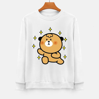 Front Patterned Long Sleeve TopSlim Fit Colorfast