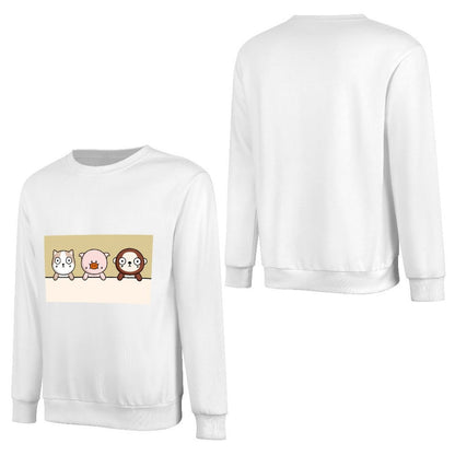 Front Patterned Long Sleeve TopHeavyweight Comfort