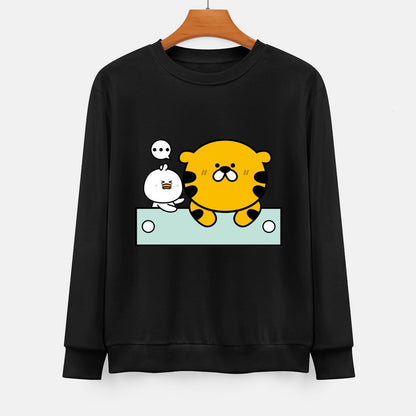 Front Patterned Long Sleeve TopRelaxed Cotton