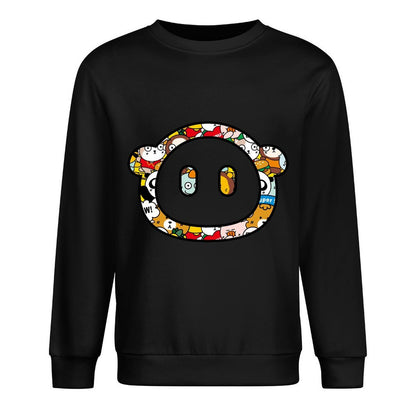 Front Patterned Long Sleeve TopBasic Classic Fit