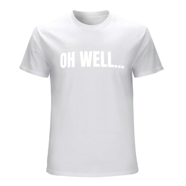 Inkmay Casual  Cotton T-shirt Oh Well Pattern Print Art Design Unisex T-shirtRegular 100% Cotton T-Shirt