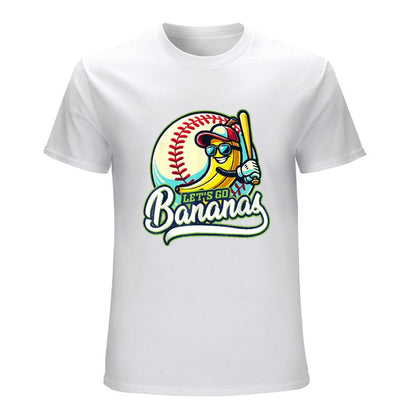 Inkmay Casual  Cotton T-shirt Baseball Banana Holding Bat Let S Unisex T-shirtFresh ComfortLine T-Shirt
