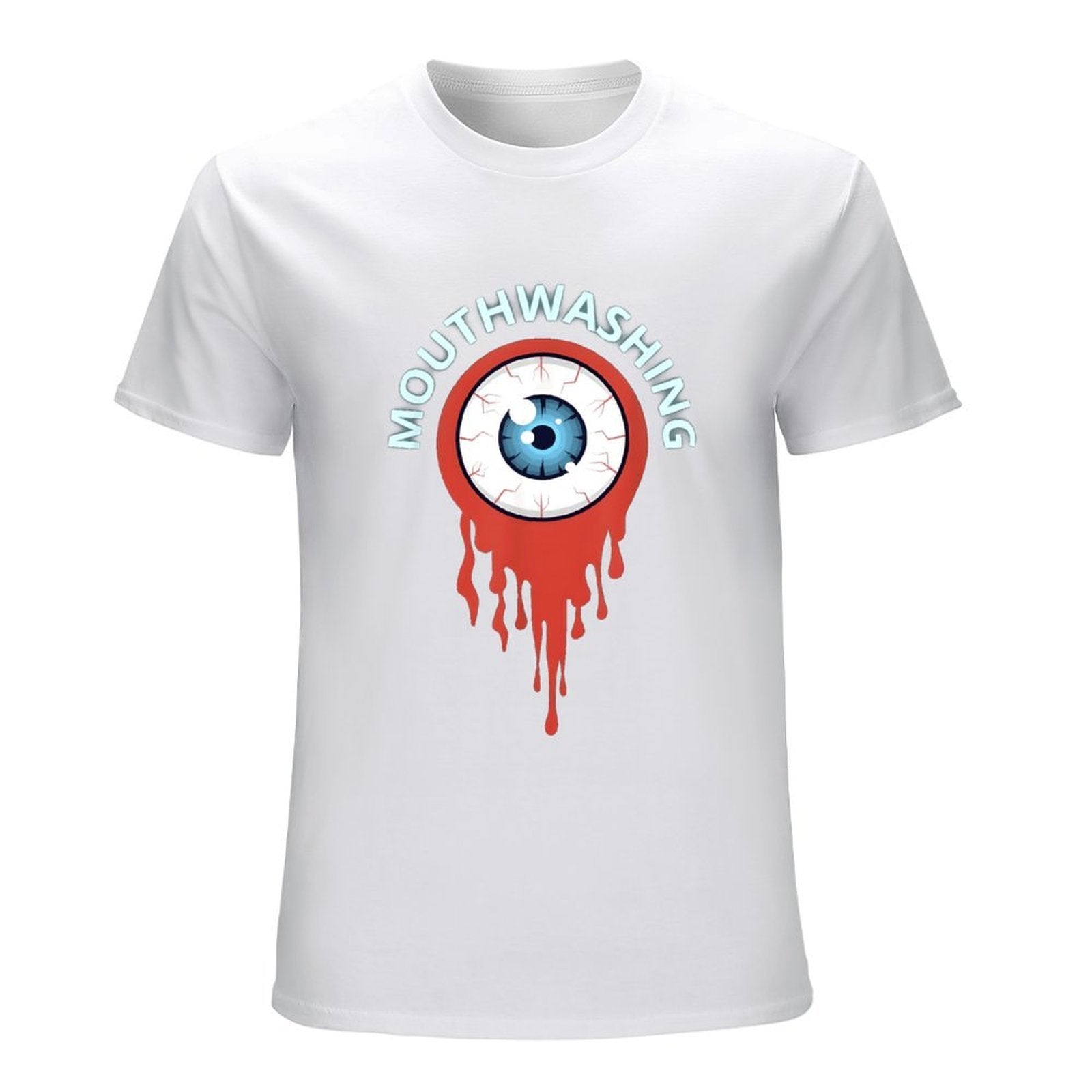 Inkmay Casual  Cotton T-shirt Mouthwashing Eye With Red Tears Unisex T-shirtClassicFit Design-Your-Own T-Shirt