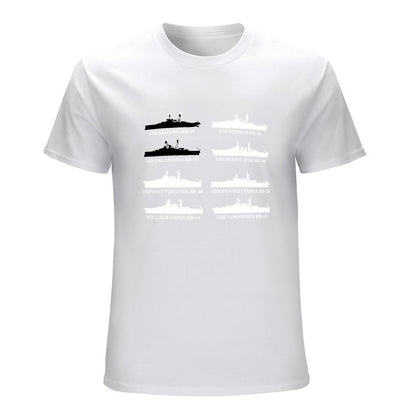 Inkmay Casual  Cotton T-shirt Ship Silhouette On Abstract Background Pattern Unisex T-shirtMidweight Premium T-Shirt