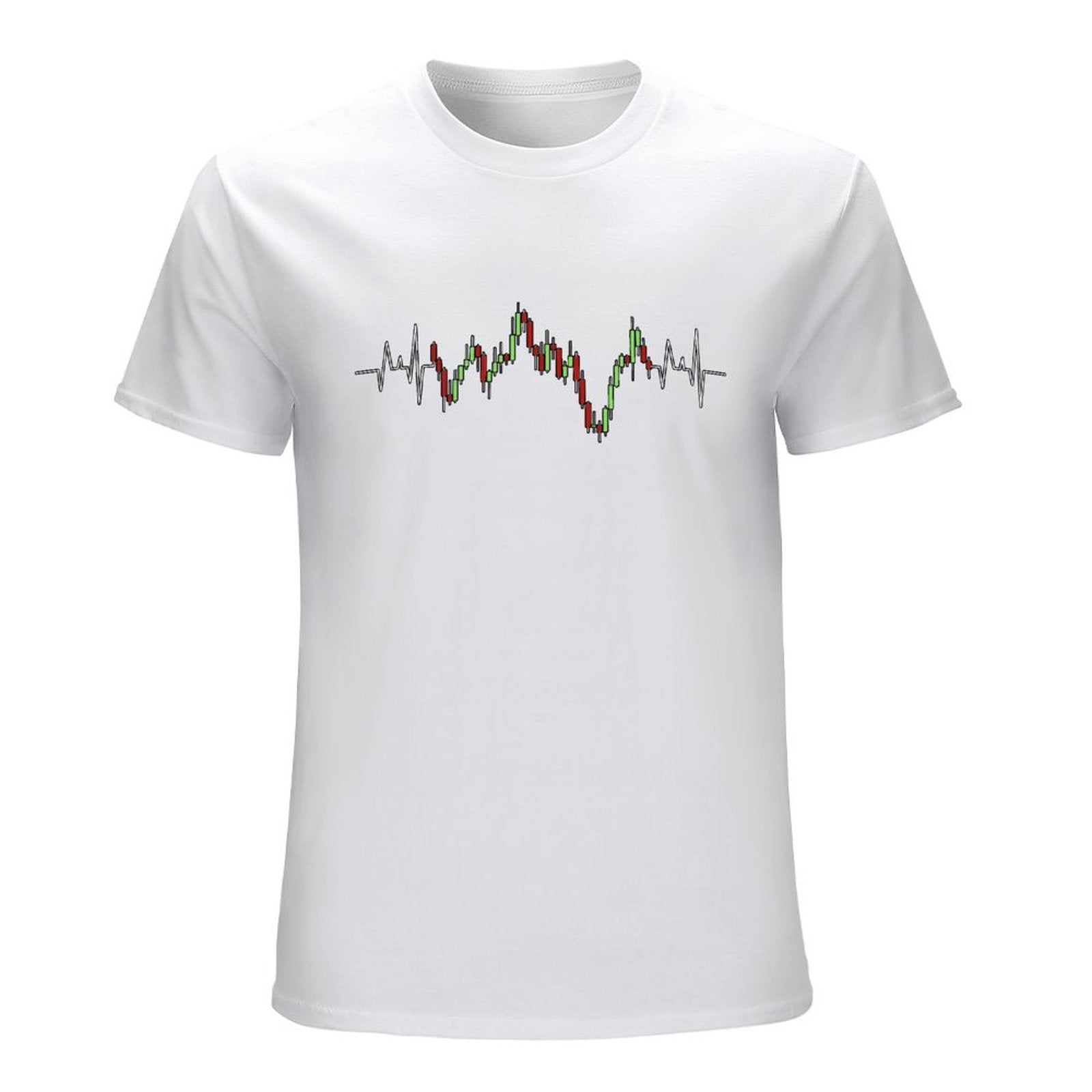 Inkmay Casual  Cotton T-shirt Candlestick Chart With Volatility Spikes Unisex T-shirtActiveWear Heat-Transfer T-Shirt