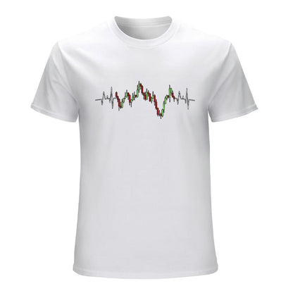 Inkmay Casual  Cotton T-shirt Candlestick Chart With Volatility Spikes Unisex T-shirtActiveWear Heat-Transfer T-Shirt