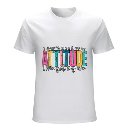 Inkmay Casual  Cotton T-shirt Colorful Text With Attitude Design Elements Unisex T-shirtTrueComfort Slim Fit T-Shirt