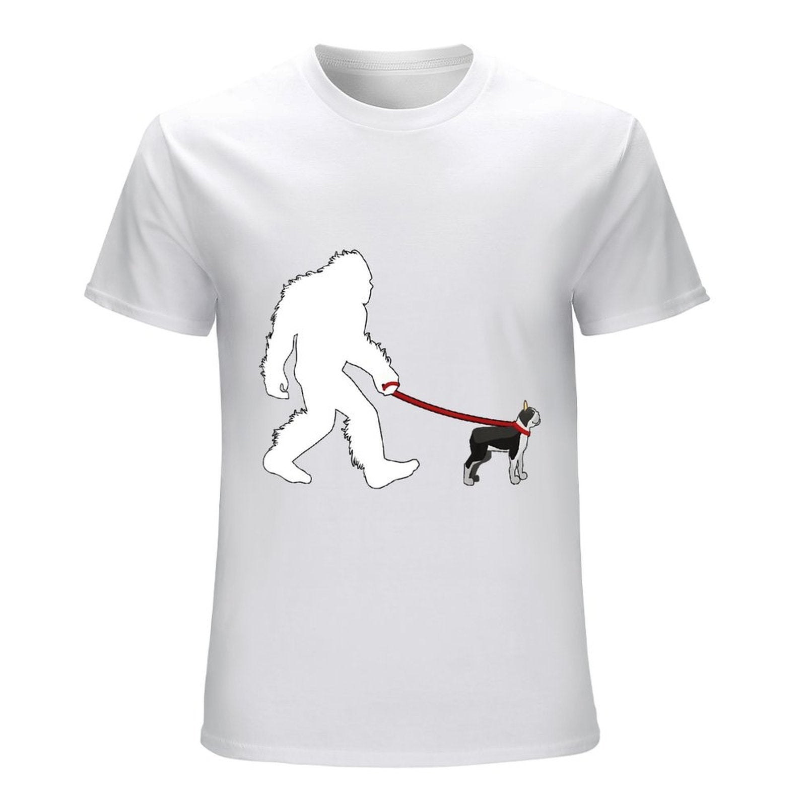 Inkmay Casual  Cotton T-shirt Cute French Bulldog Lying Down Playfully Unisex T-shirtPrinted Soft T-Shirt
