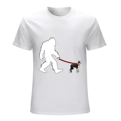 Inkmay Casual  Cotton T-shirt Cute French Bulldog Lying Down Playfully Unisex T-shirtPrinted Soft T-Shirt