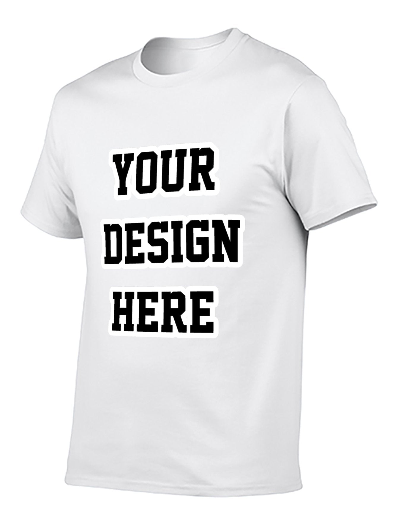 Custom adult heat transfer short-sleeved T-shirts white