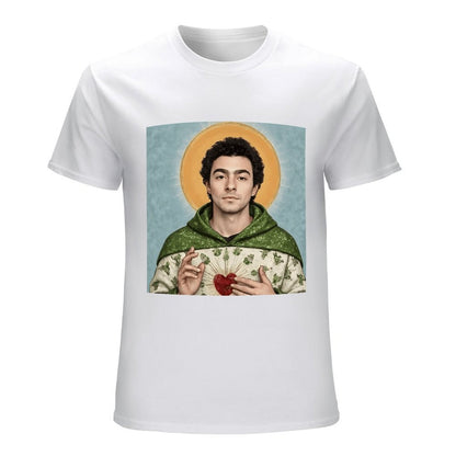 Inkmay Casual  Cotton T-shirt Green Robe With Floral Pattern Print Unisex T-shirtRelaxed Fit Pure T-Shirt
