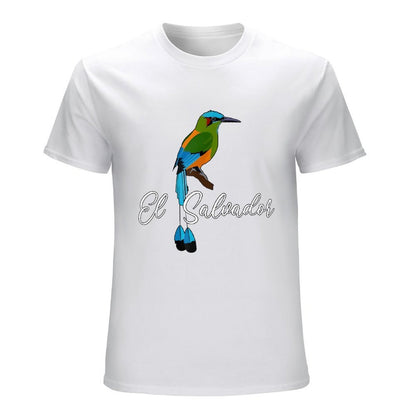 Inkmay Casual  Cotton T-shirt Colorful Bird On Branch El Salvador Unisex T-shirtRefined EasyStyle T-Shirt