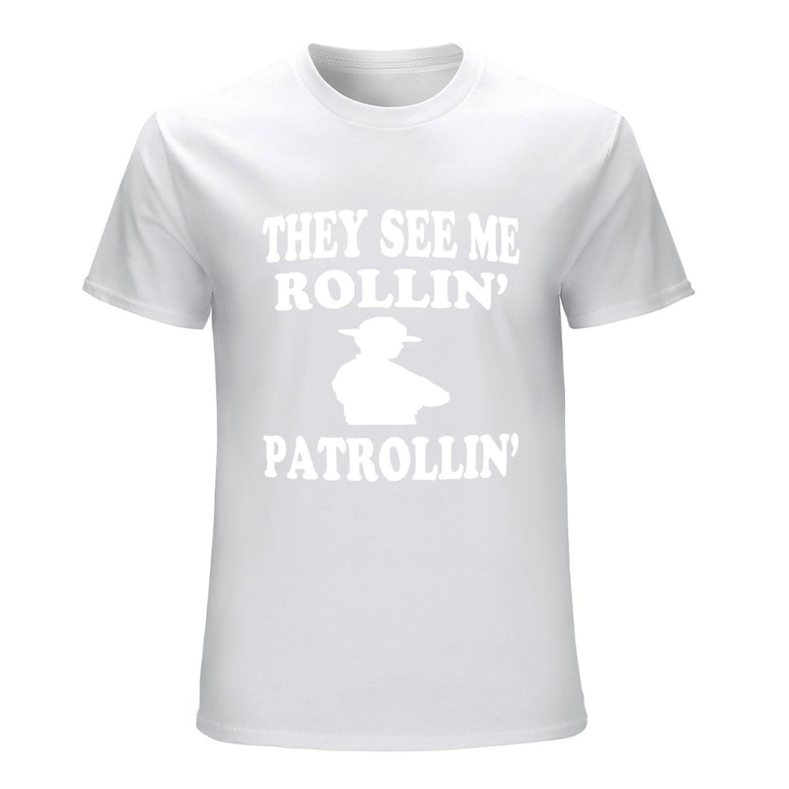 Inkmay Casual  Cotton T-shirt Patrolling Silhouette With Text Overlay Design Unisex T-shirtBasicSeries Premium Finish T-Shirt