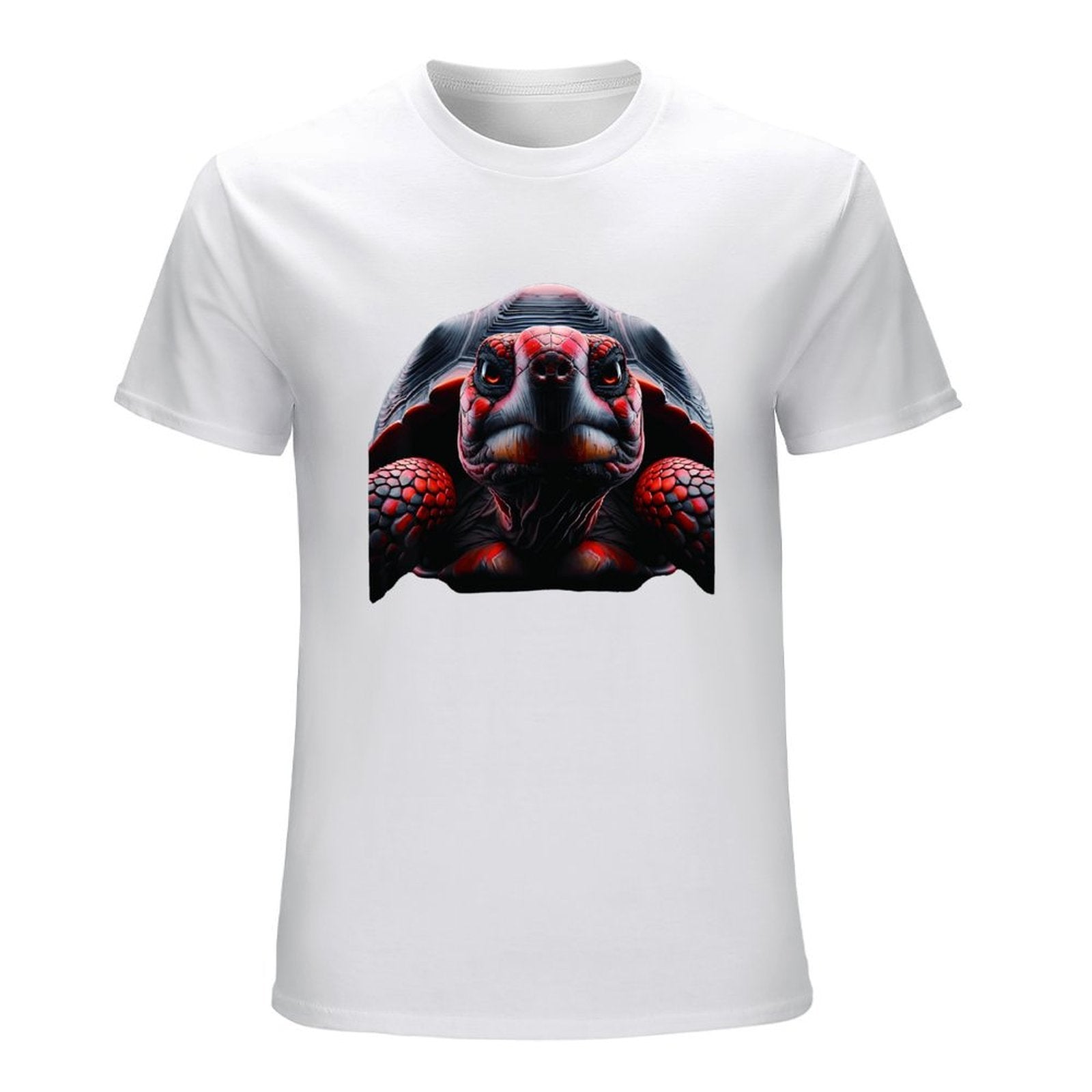 Inkmay Casual  Cotton T-shirt Red And Black Turtle Pattern Art Unisex T-shirtCotton ActiveLine T-Shirt