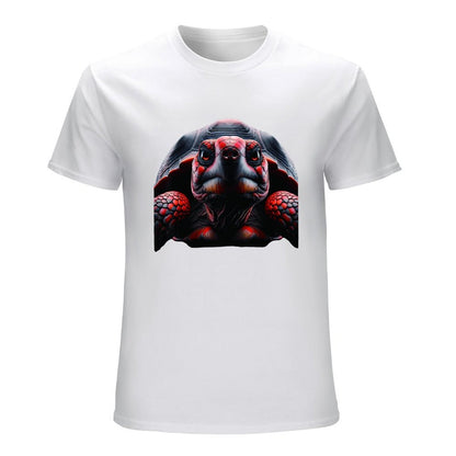 Inkmay Casual  Cotton T-shirt Red And Black Turtle Pattern Art Unisex T-shirtCotton ActiveLine T-Shirt