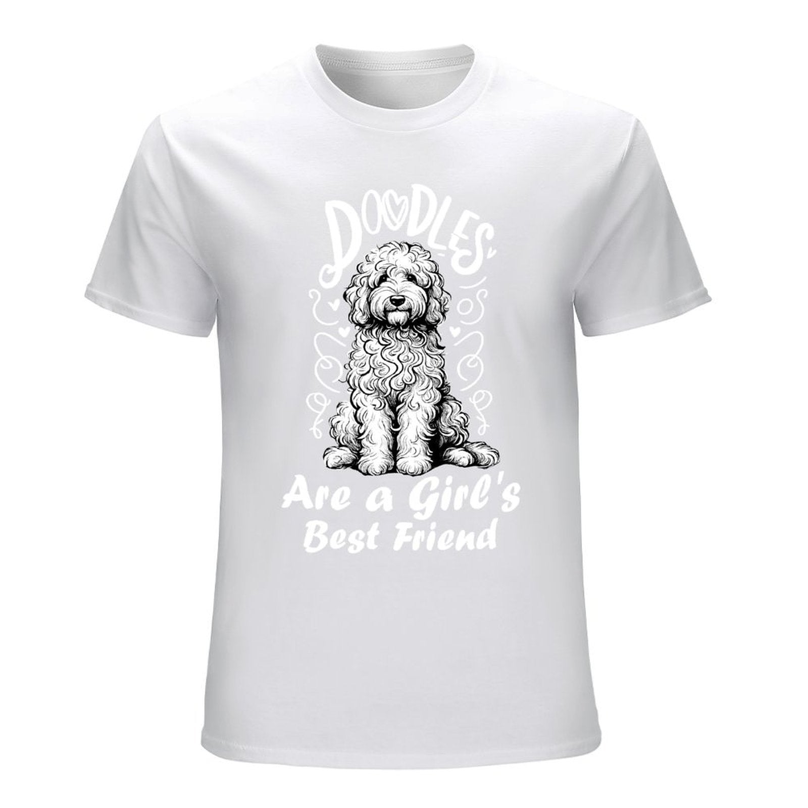 Inkmay Casual  Cotton T-shirt Curly Haired Dog Sitting On Floor Unisex T-shirtClassicLine Standard T-Shirt