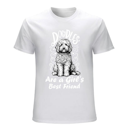 Inkmay Casual  Cotton T-shirt Curly Haired Dog Sitting On Floor Unisex T-shirtClassicLine Standard T-Shirt