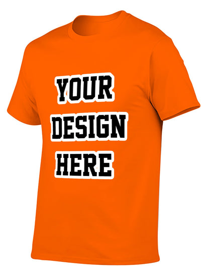 Custom adult heat transfer short-sleeved T-shirts  Tangerine