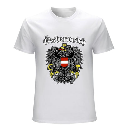 Inkmay Casual  Cotton T-shirt Austria Coat Of Arms Pattern Print Unisex T-shirtSharp Softstyle T-Shirt