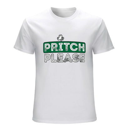 Inkmay Casual  Cotton T-shirt Green Background With White Text Pritch Unisex T-shirtWrinkle-Free TrueComfort T-Shirt