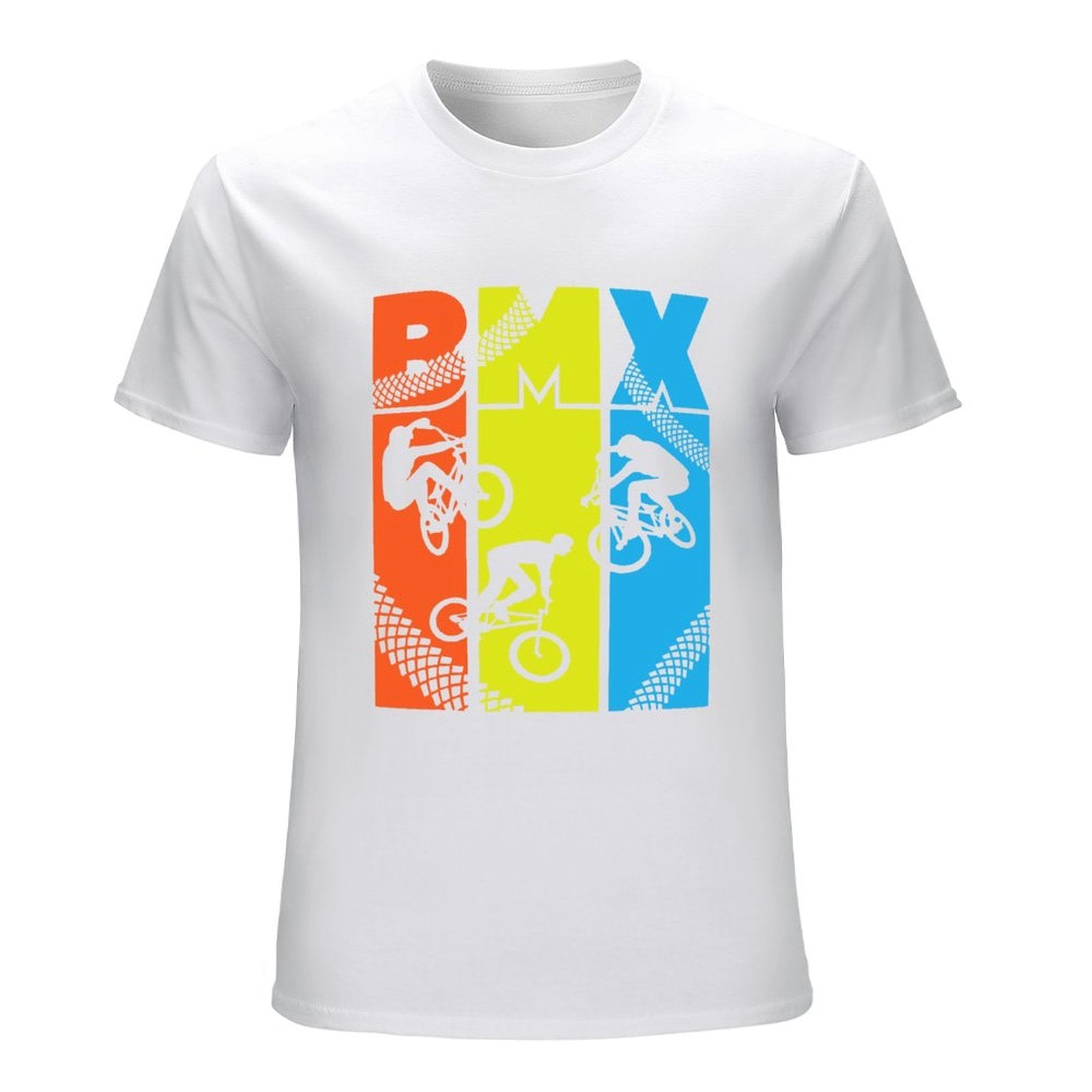 Inkmay Casual  Cotton T-shirt Colorful Abstract Design With Bright Shapes Unisex T-shirtTear-Resistant DailyFit T-Shirt