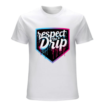 Inkmay Casual  Cotton T-shirt Respect The Drip Artistic Design Prints Unisex T-shirtCoreLine EverydayWear T-Shirt