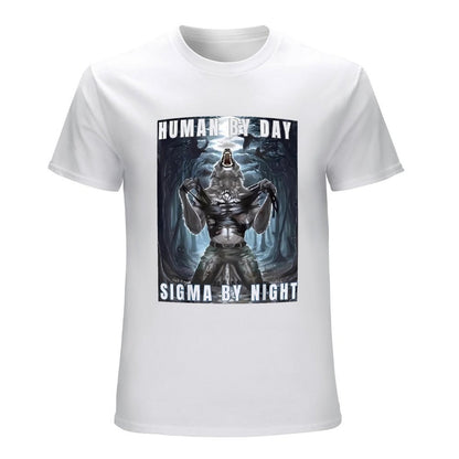 Inkmay Casual  Cotton T-shirt Werewolf Transformation Artwork Night Scene Fantasy Unisex T-shirtSoftWear Premium T-Shirt