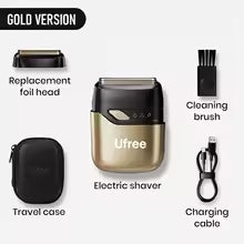 Ufree Electric Razor for Men, Foil Shaver with 2 Foil Heads, IPX7 Waterproof Electric Shaver, Wet Dry Cordless Razor, Chargeable