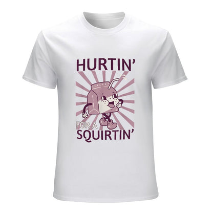 Inkmay Casual  Cotton T-shirt Cartoon Squirt Bottle With Happy Face Unisex T-shirtSharp Regular T-Shirt