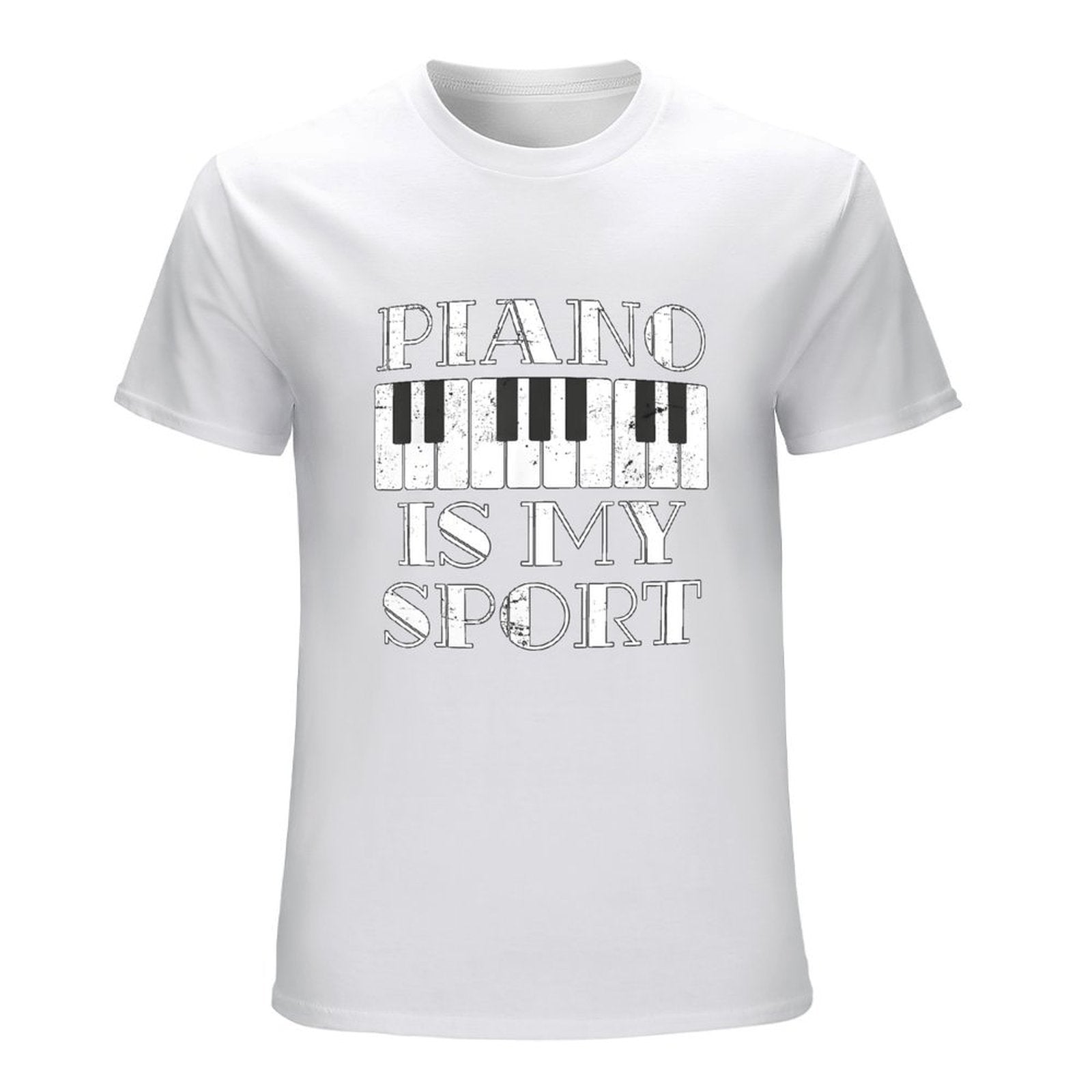 Inkmay Casual  Cotton T-shirt Piano Is My Sport Design Art Unisex T-shirtNeutral Daily T-Shirt