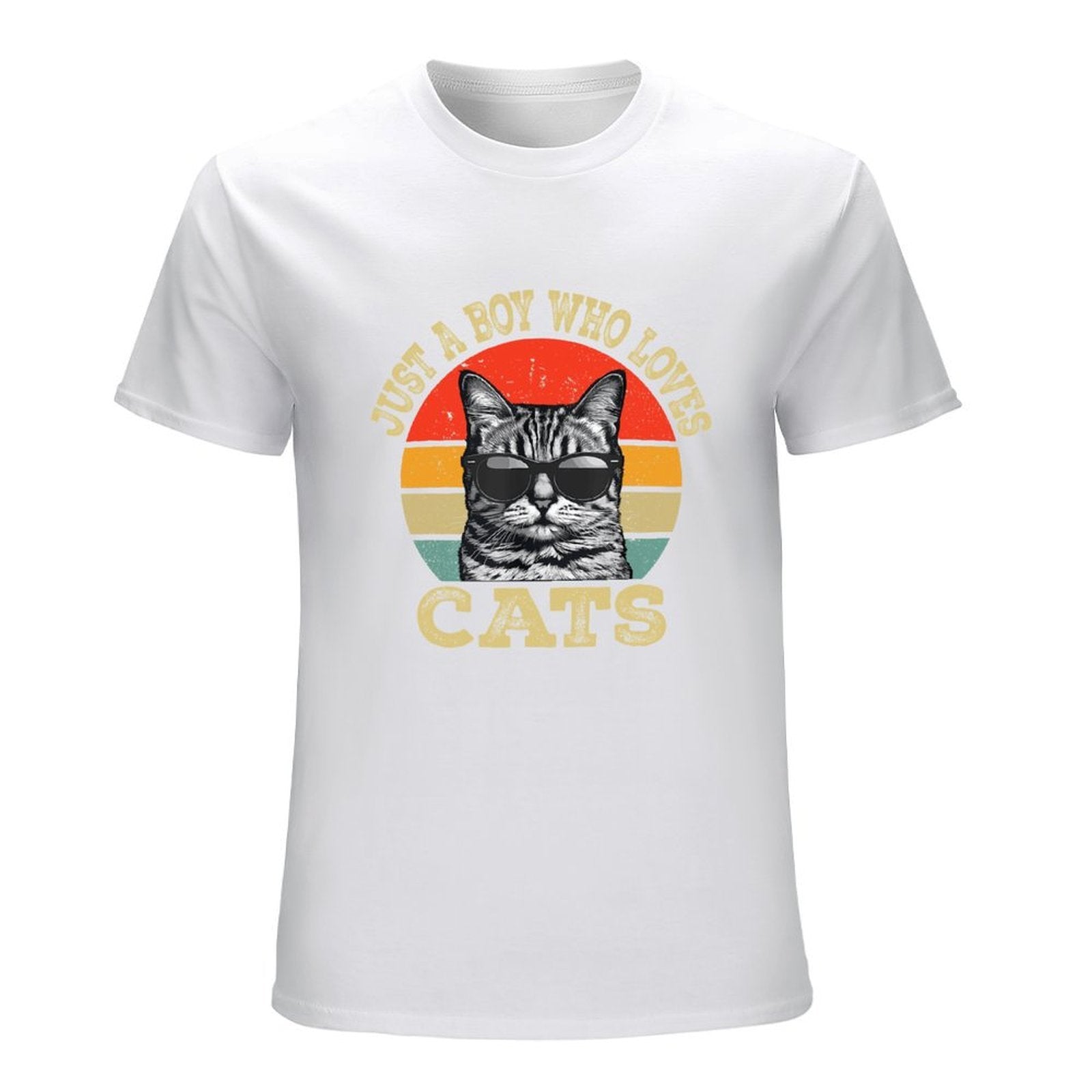Inkmay Casual  Cotton T-shirt Cool Cat Wearing Sunglasses Art Print Unisex T-shirtEssentialFit Softstyle T-Shirt