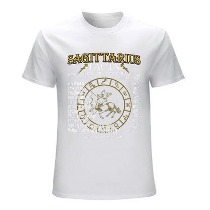 Inkmay Casual  Cotton T-shirt Sagittarius Facts Zodiac Sign Traits Listed Unisex T-shirtMen¡¯s / Women¡¯s / Youth Natural T-Shirt