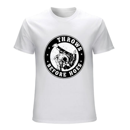 Inkmay Casual  Cotton T-shirt Throws Before Hoes Skull Design Artwork Unisex T-shirtSmooth Performance T-Shirt