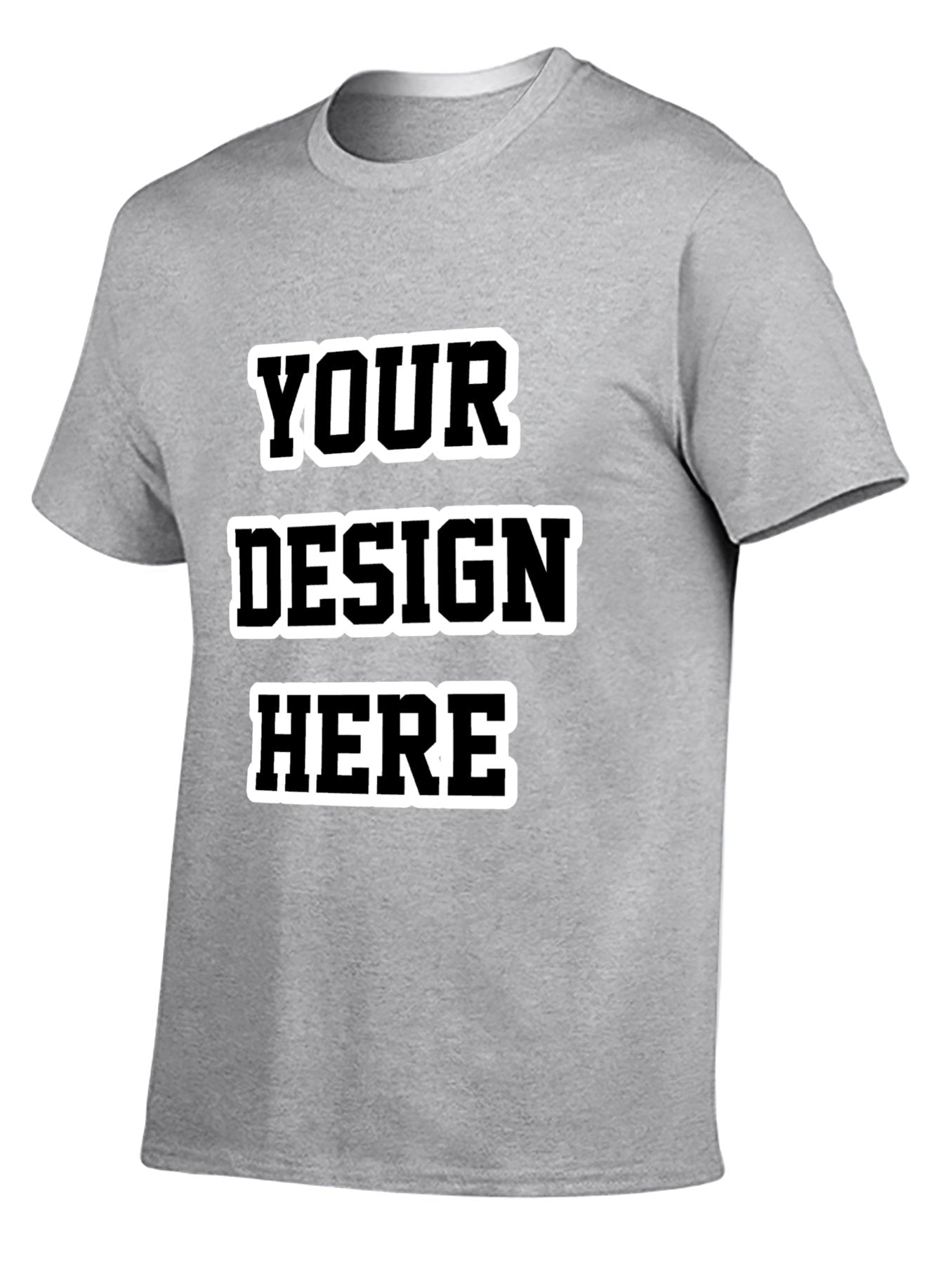 Custom adult heat transfer short-sleeved T-shirts  gray
