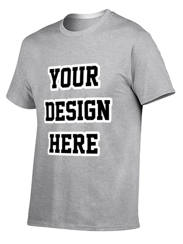 Custom adult heat transfer short-sleeved T-shirts  gray