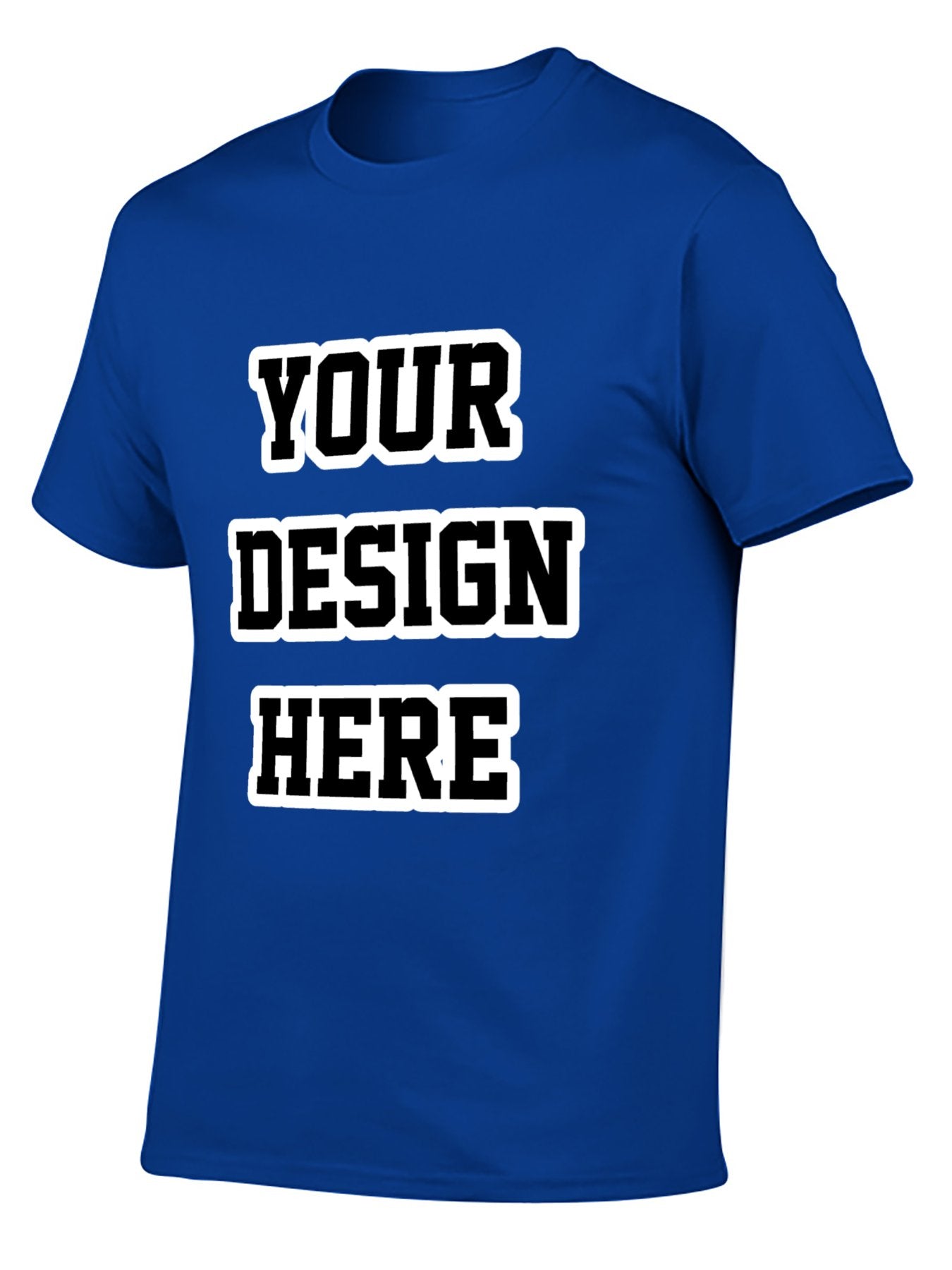 Custom adult heat transfer short-sleeved T-shirts  Blue
