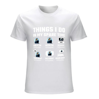Inkmay Casual  Cotton T-shirt Titanic Ship On Iceberg Background Unisex T-shirtUnisex TimelessComfort T-Shirt