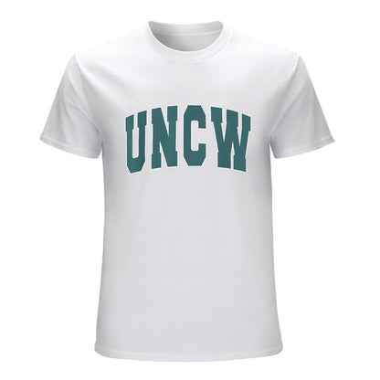 Inkmay Casual  Cotton T-shirt Uncw Logo In Teal Color Unisex T-shirtPremium Finish RegularFit T-Shirt