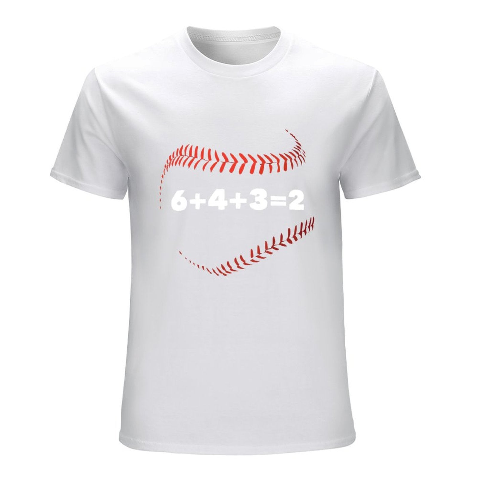 Inkmay Casual  Cotton T-shirt Baseball Stitch Pattern Print Art Design Unisex T-shirtEverydayWear SoftWear T-Shirt