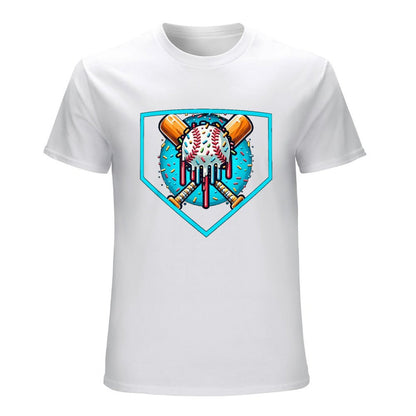 Inkmay Casual  Cotton T-shirt Back The Blue Police Support Design Unisex T-shirtNatural Indoor T-Shirt