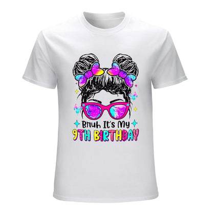 Inkmay Casual  Cotton T-shirt Colorful Hearts And Glasses Birthday Design Unisex T-shirtHeritage Oversized T-Shirt