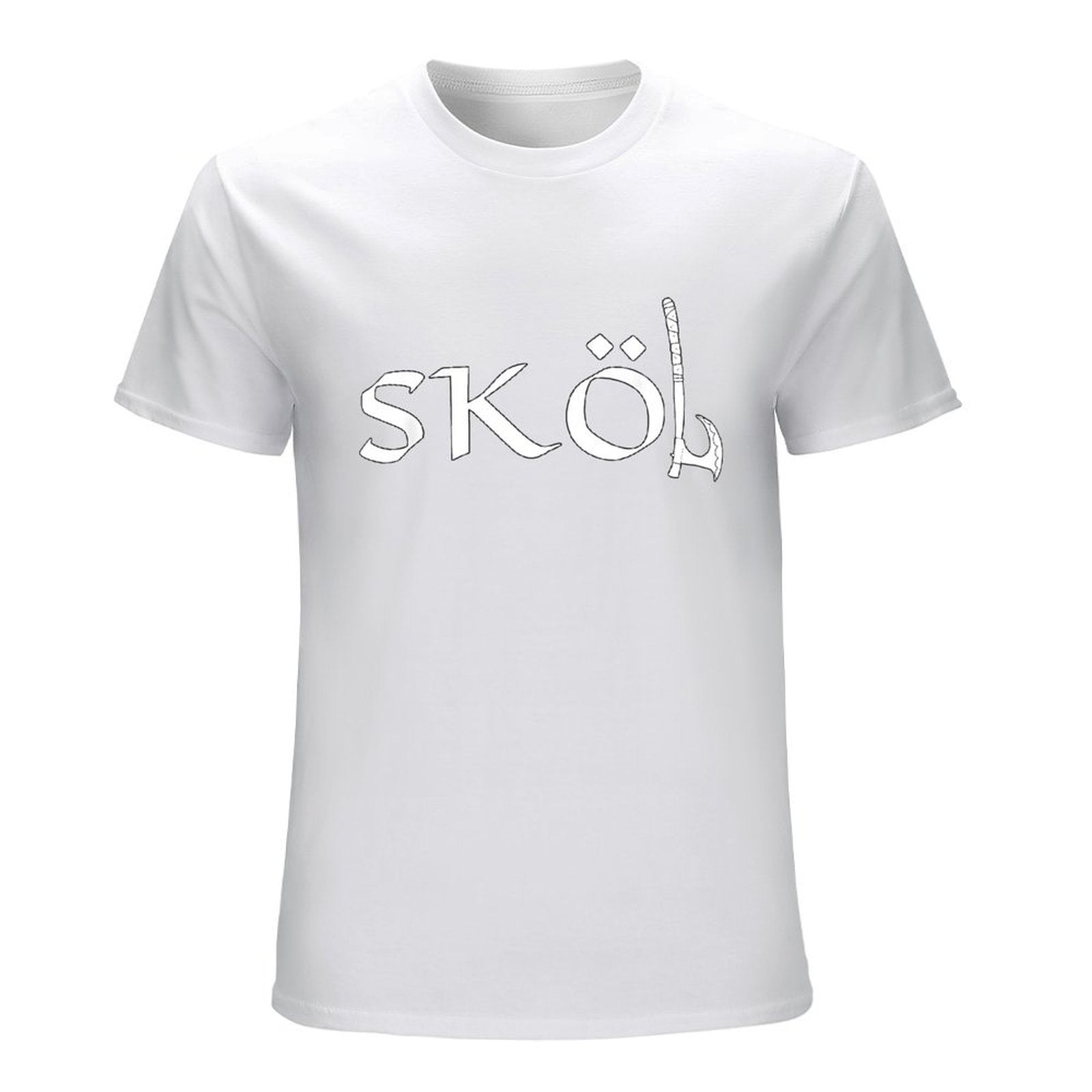 Inkmay Casual  Cotton T-shirt Sköl Logo Features Unique Lettering Design Unisex T-shirtRegularFit SoftWear T-Shirt