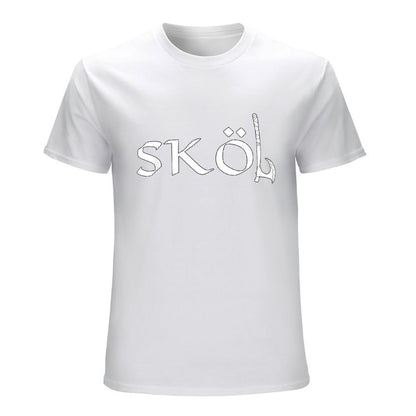 Inkmay Casual  Cotton T-shirt Sköl Logo Features Unique Lettering Design Unisex T-shirtRegularFit SoftWear T-Shirt