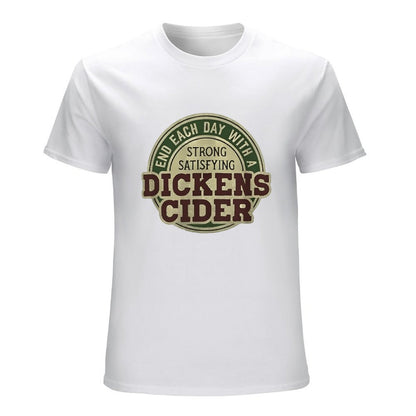 Inkmay Casual  Cotton T-shirt End Each Day With Dickens Cider Unisex T-shirtHigh-Quality ClassicLine T-Shirt
