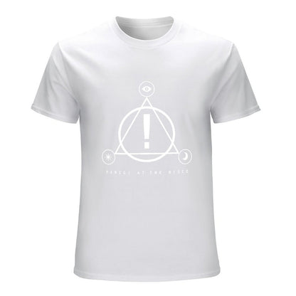 Inkmay Casual  Cotton T-shirt Geometric Design With Circular Elements And Unisex T-shirtHigh-Quality Vibrant Colors T-Shirt