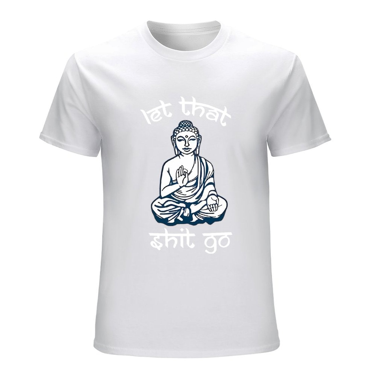 Inkmay Casual  Cotton T-shirt Buddha Sitting In Meditation Pose Art Unisex T-shirtEdition Colorfast T-Shirt